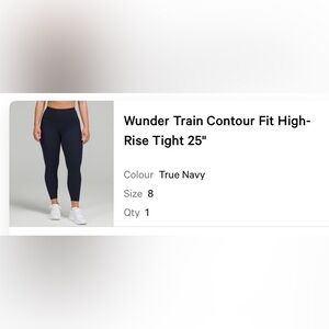 Lululemon Wunder Train Contour Fit 8 True Navy
